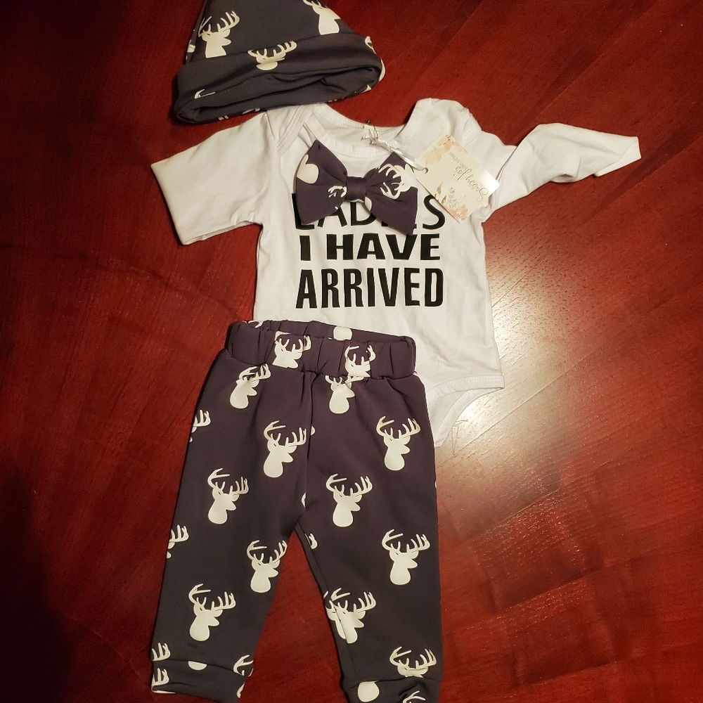 Sassy Jo's 0-3 M Baby Boys "Ladies I Have Arrived" Outfit